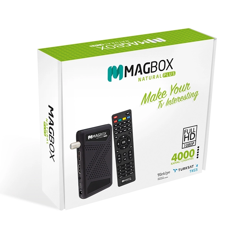 MAGBOX NATURAL PLUS TKGS’Lİ + YOUTUBE’LU FULL HD + USB MİNİ HD UYDU ALICISI