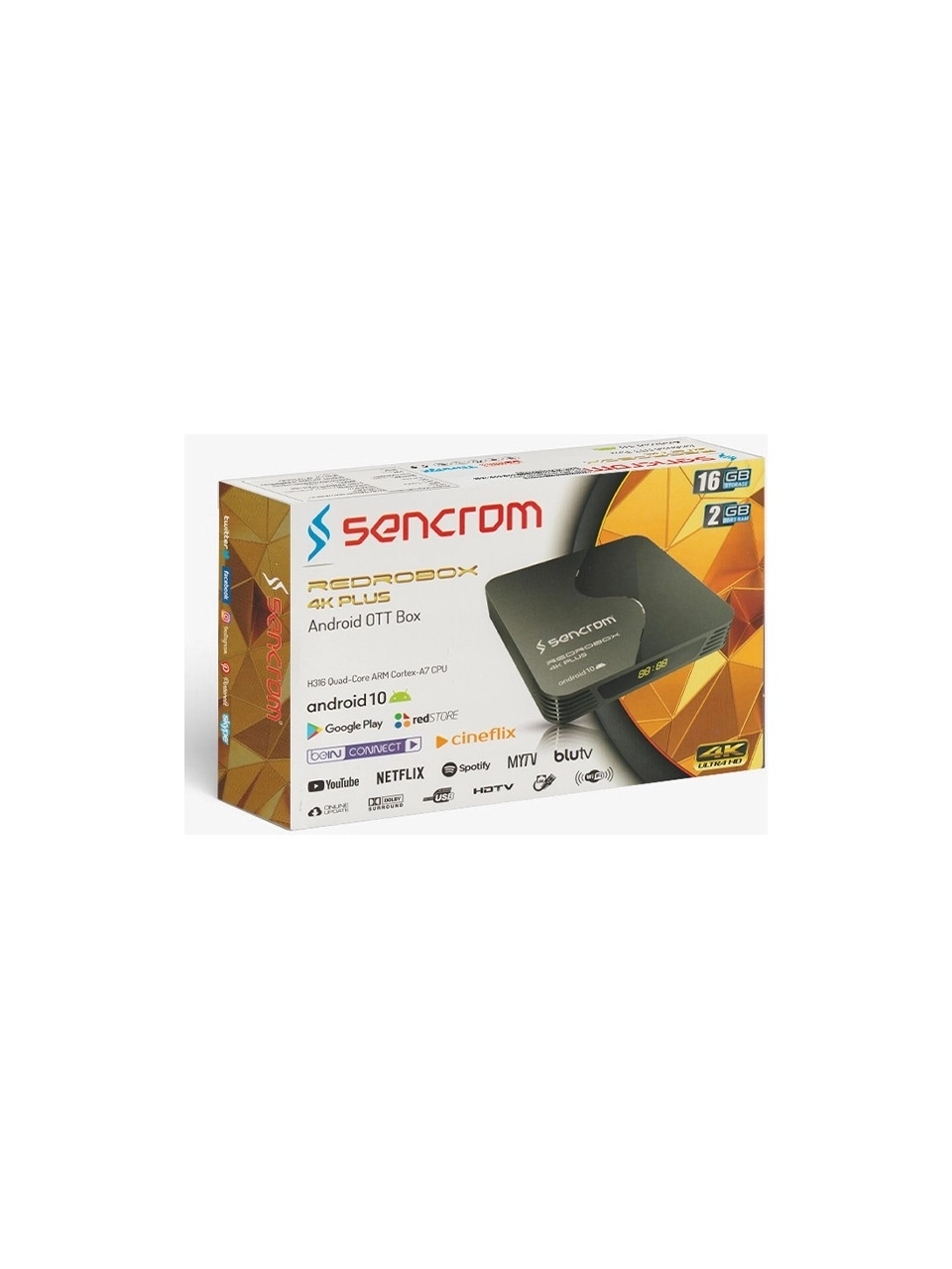 Sencrom Redro Box 4K Plus 16GB Android TV Box