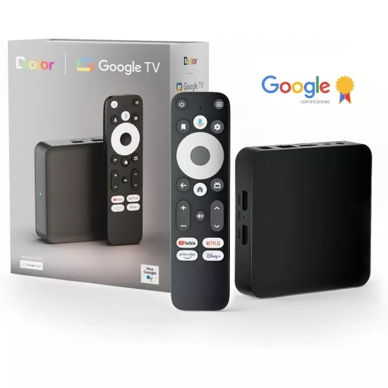 Dcolor GD2 Android 12 Google TV Lisanslı 4K Streaming TV Box Widevine L1 Sertifika 2GB Ram 32GB